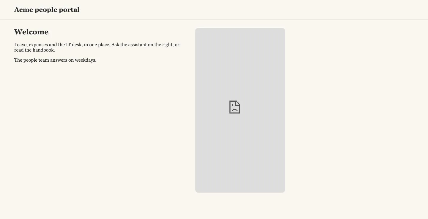 A site that is not on the list gets a blocked frame.
